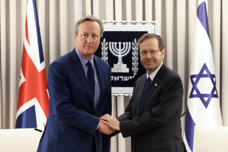 oreign secretary David Cameron and President of Israel, Isaac Herzog