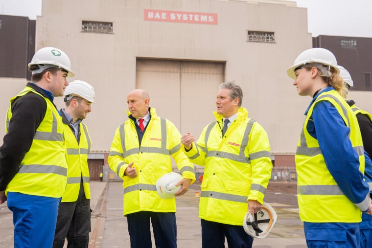 Labour leader Keir Starmer and Shadow Defence Secretary John Healey visit the BAE Systems site housing nuclear submarines (Picture: Keir Starmer Flickr)