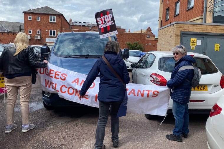 Anti racists in Loughborough, near Leicester (Picture: Sue Arguille)
