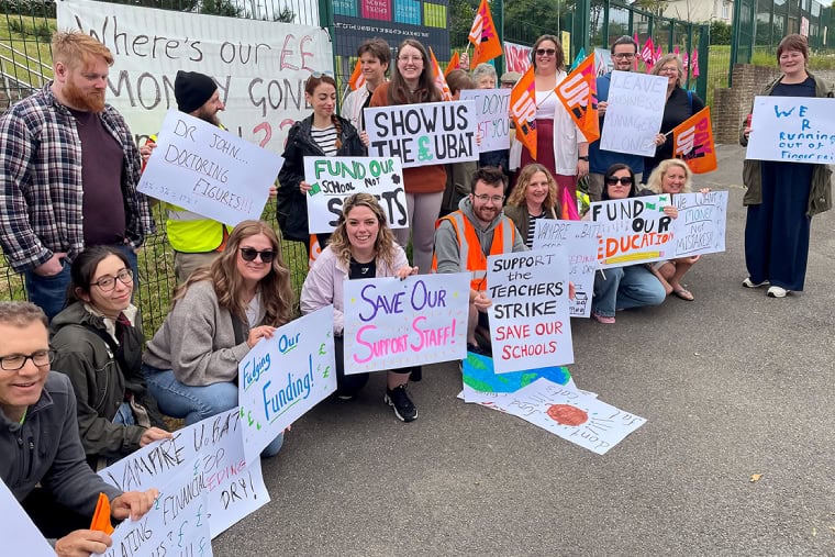 School workers on strike at The Hastings Academy, Hastings