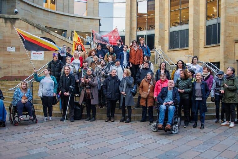 opponents of benefit cuts in Glasgow joined other town and cities on the streets (Picture: Billy Knox)