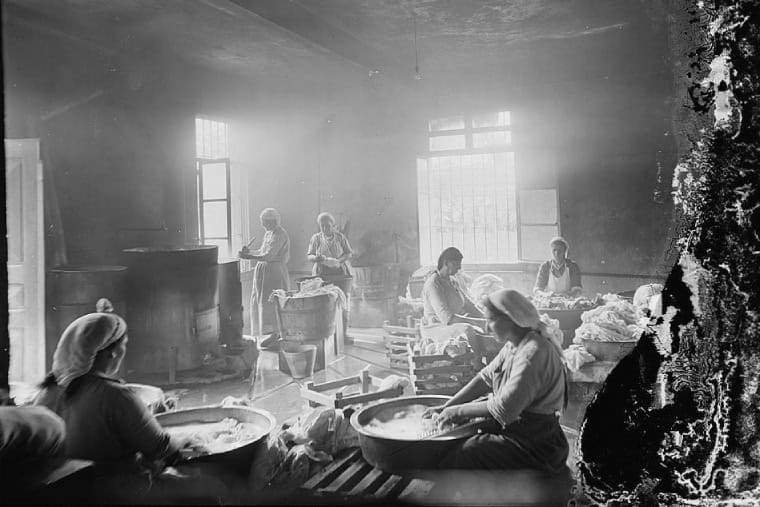 Women doing childcare in the industrial revolution