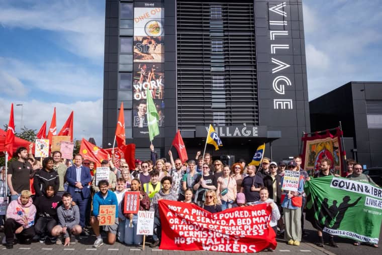 First day of the all-out strike at the Village Hotel in Glasgow (Picture: Unite Hospitality)