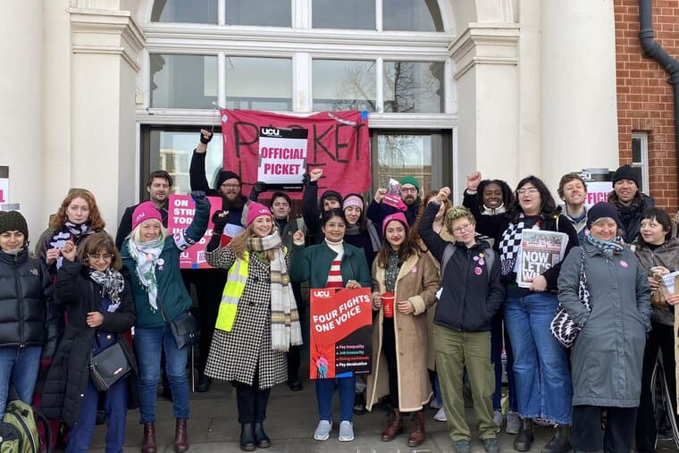 A previous picket at Goldsmiths university (Photo: GoldsmithsUCU/X)