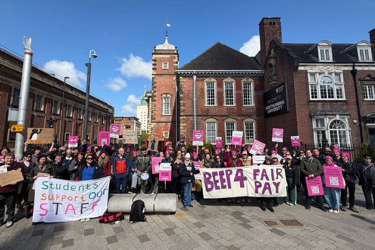 UCU members and their supporters on the picket line this week (Photo: UCUNUbranch/X)