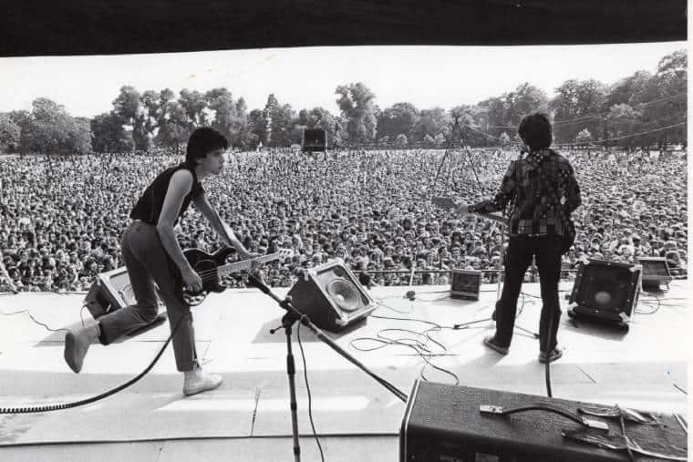 The buzzcocks at the Manchester Rock Against Racism carnival in 1978Picture: John Sturrock