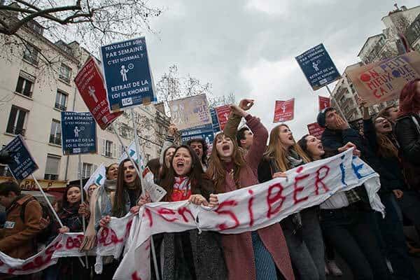 Students on the streets of Paris last Thursday